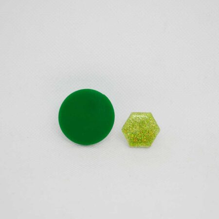 Par trocado Ava verde e Mini Amália glitter verde