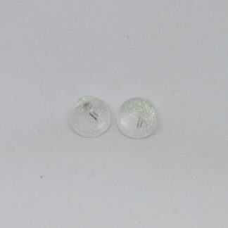 Mini Ava transparente e glitter branco holográfico