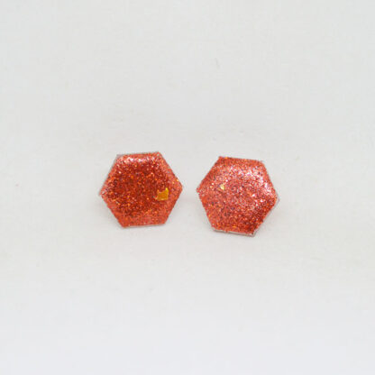 Mini Amália transparente com glitter vermelho