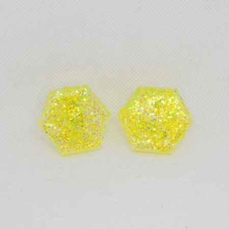Amália transparente com glitter amarelo
