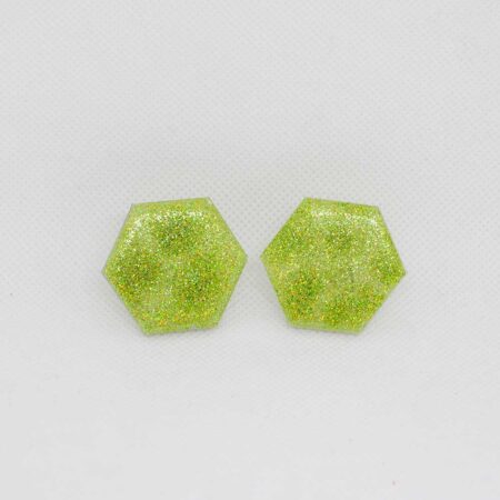 Amália transparente com glitter verde