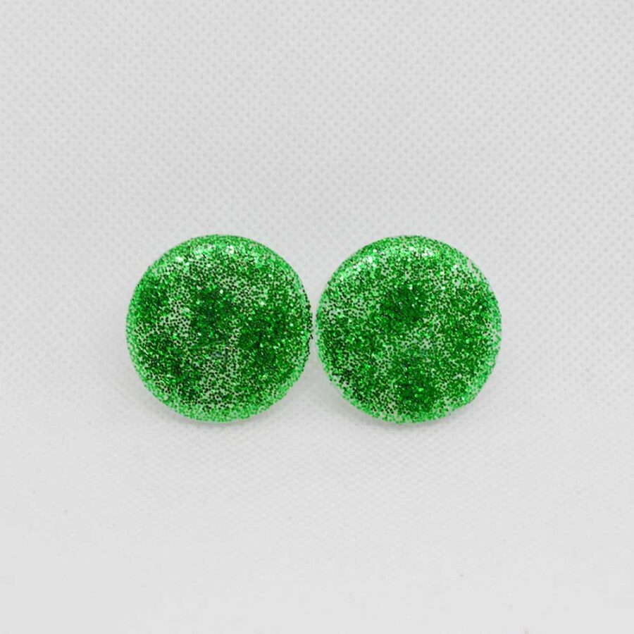 Ava transparente com verde glitter