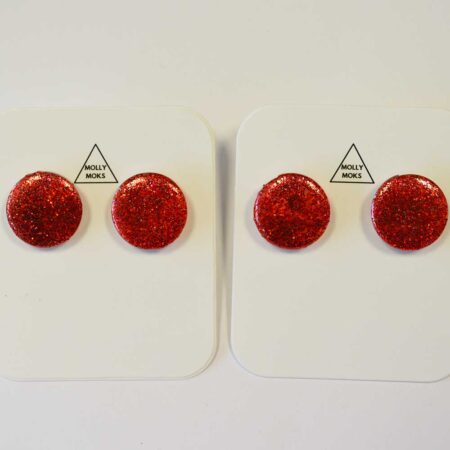 Mini Ava em pack de 2 vermelho glitter