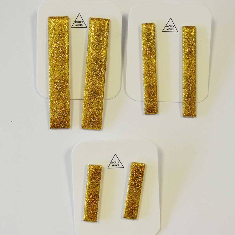 Debbie em pack de 3 dourado glitter