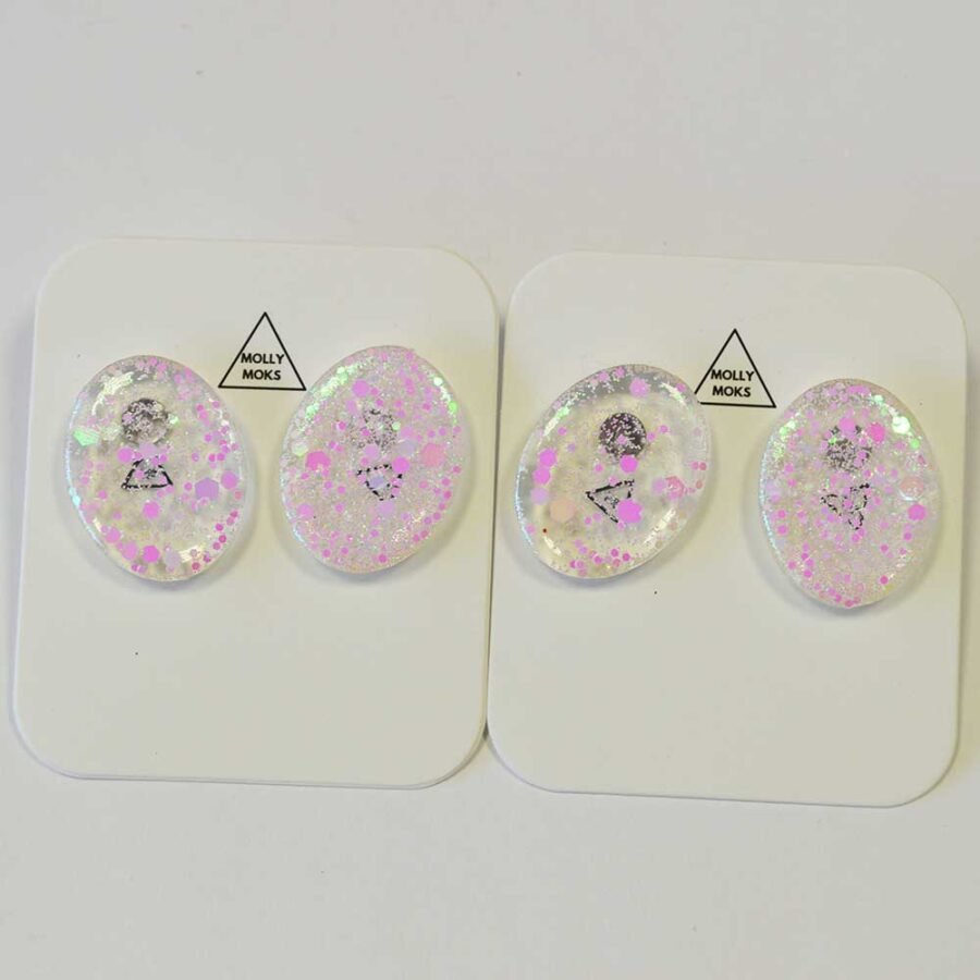 Diana em pack de 2 rosa holográfico glitter