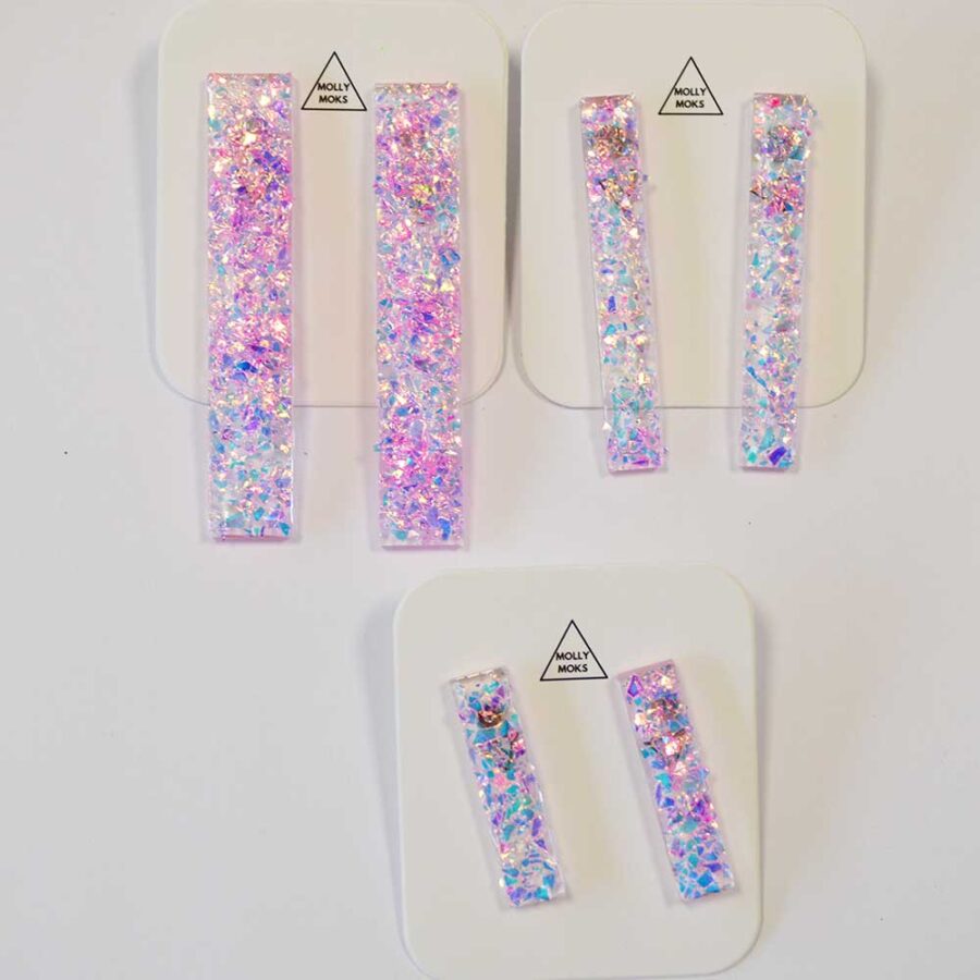 Debbie em pack de 3 rosa tiras glitter