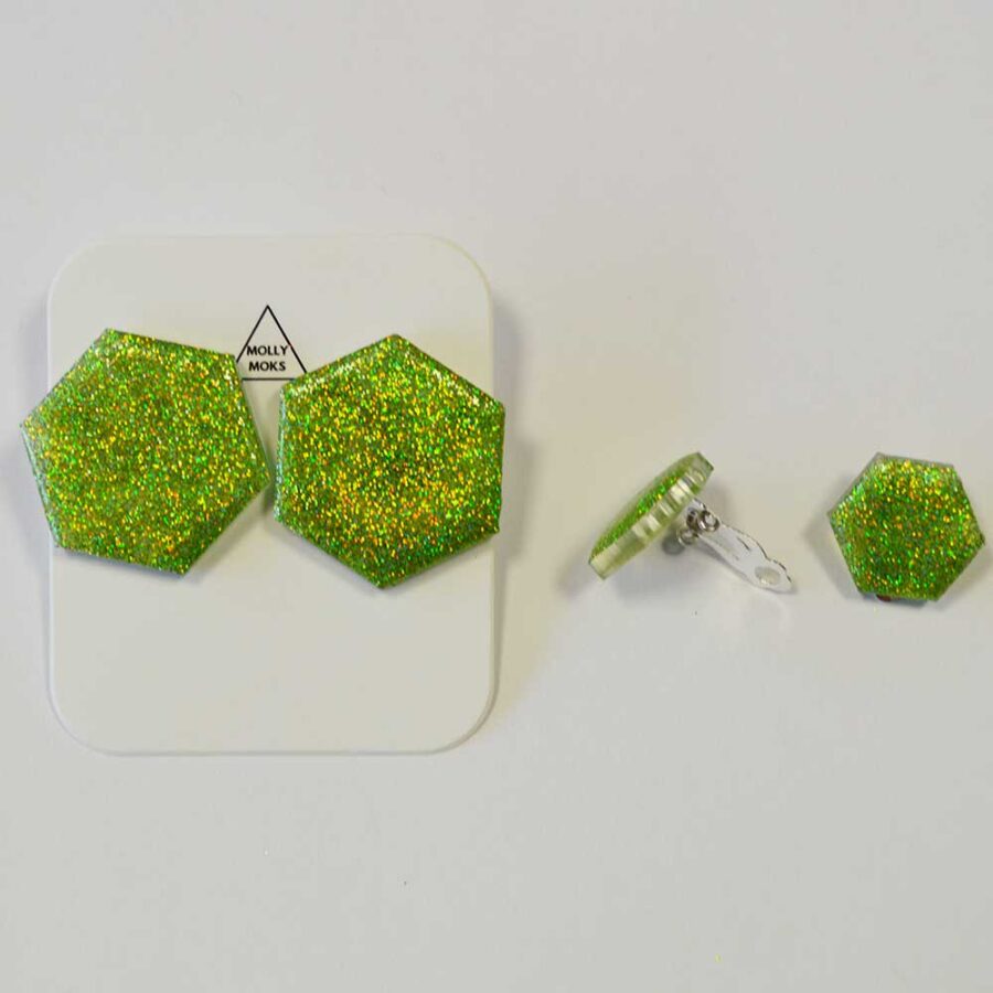 Amália em pack de 2 verde glitter (MINI EM MOLA)