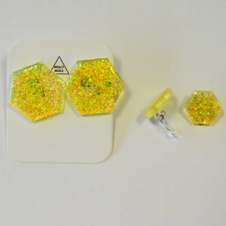 Amália em pack de 2 amarelo glitter (MINI EM MOLA)