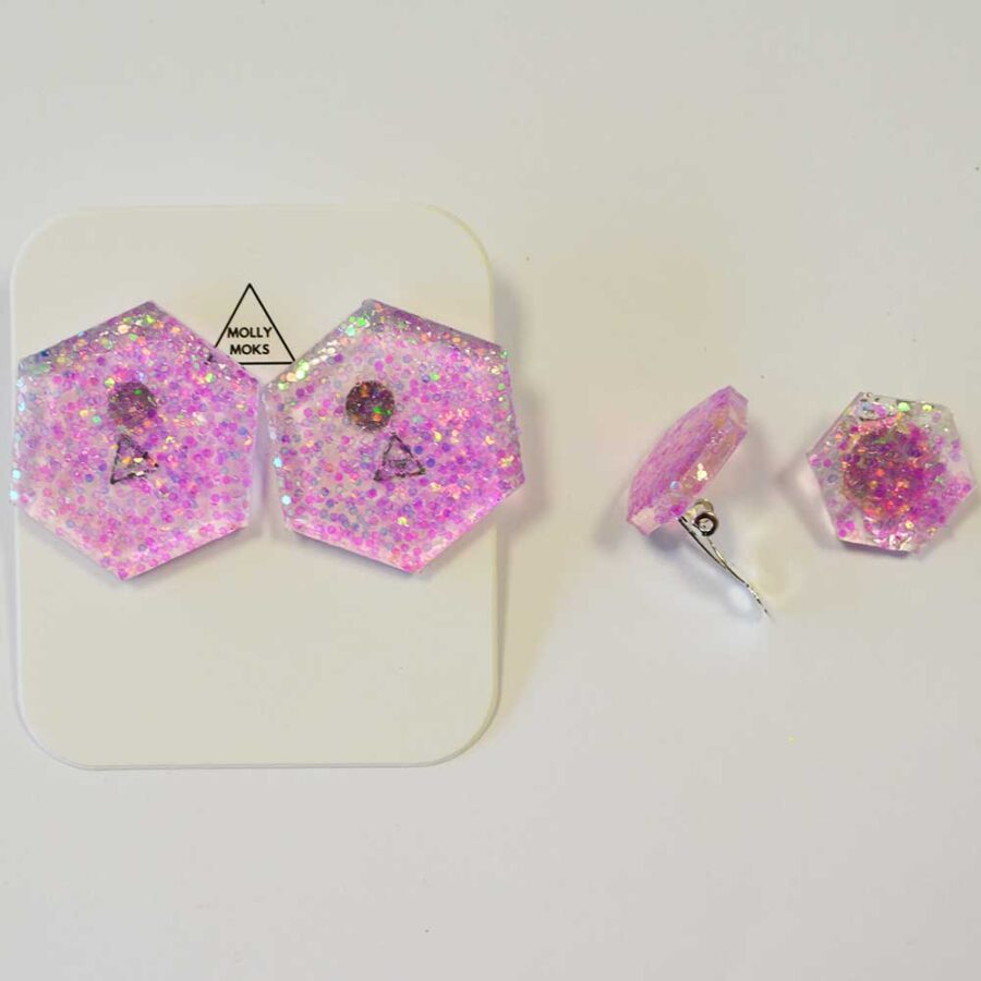 Amália em pack de 2 rosa glitter (MINI EM MOLA)