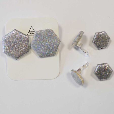 Amália em pack de 3 prateado glitter (MINI EM MOLA)