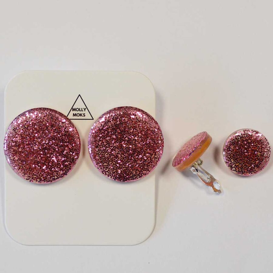 Ava em pack de 2 rosa velho glitter (MINI EM MOLA)
