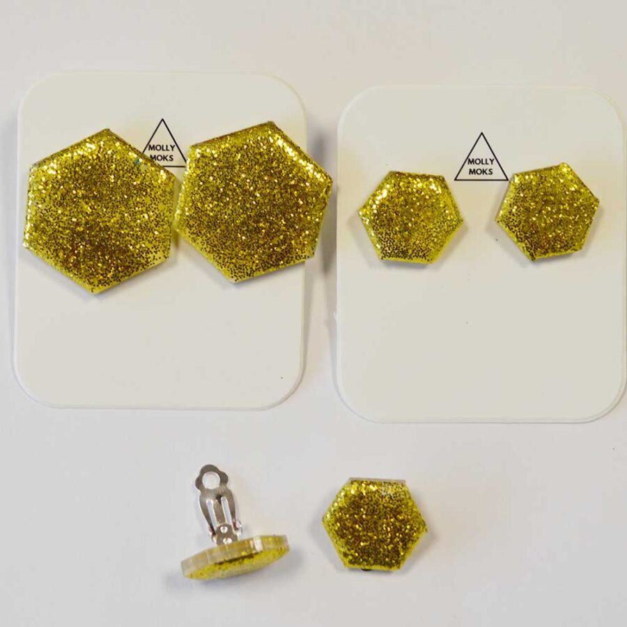Amália em pack de 3 dourado glitter (UM EM MOLA)