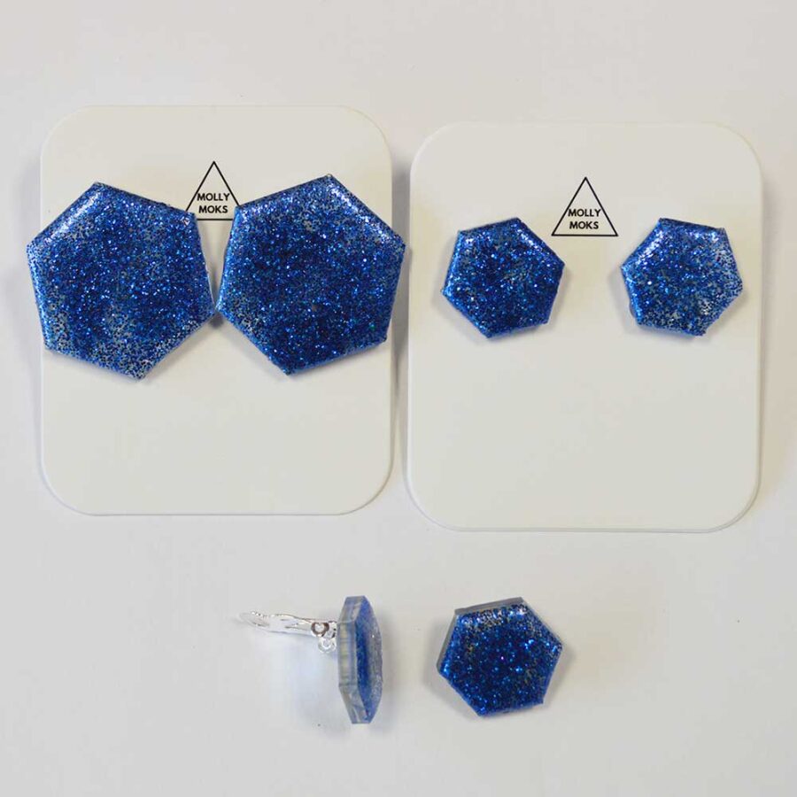 Amália em pack de 3 azul glitter (UM EM MOLA)