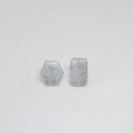Par trocado Mini Amália e Coco glitter prateado